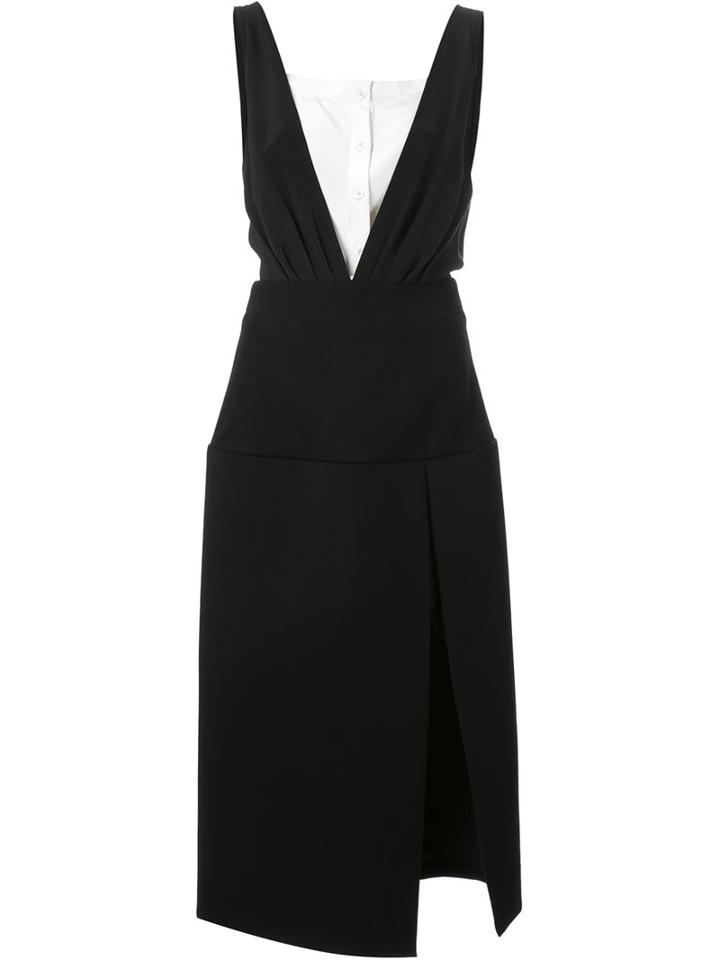 Christopher Esber Inner Shirt V-neck Slit Dress