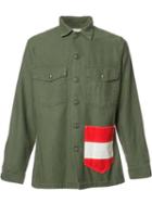 Htc Hollywood Trading Company Flag Print Shirt, Men's, Size: Large, Green, Cotton