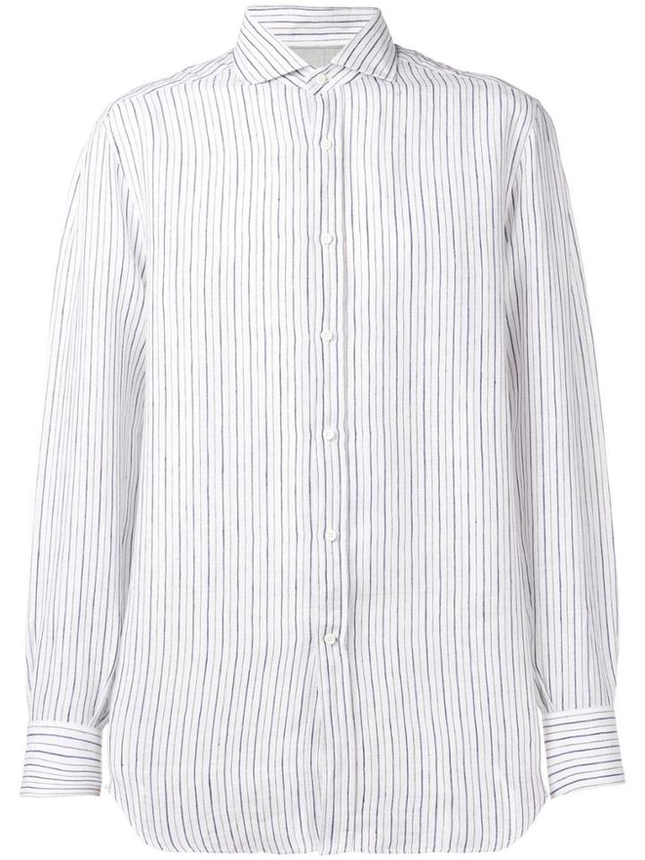 Brunello Cucinelli Striped Pointed Collar Shirt - White
