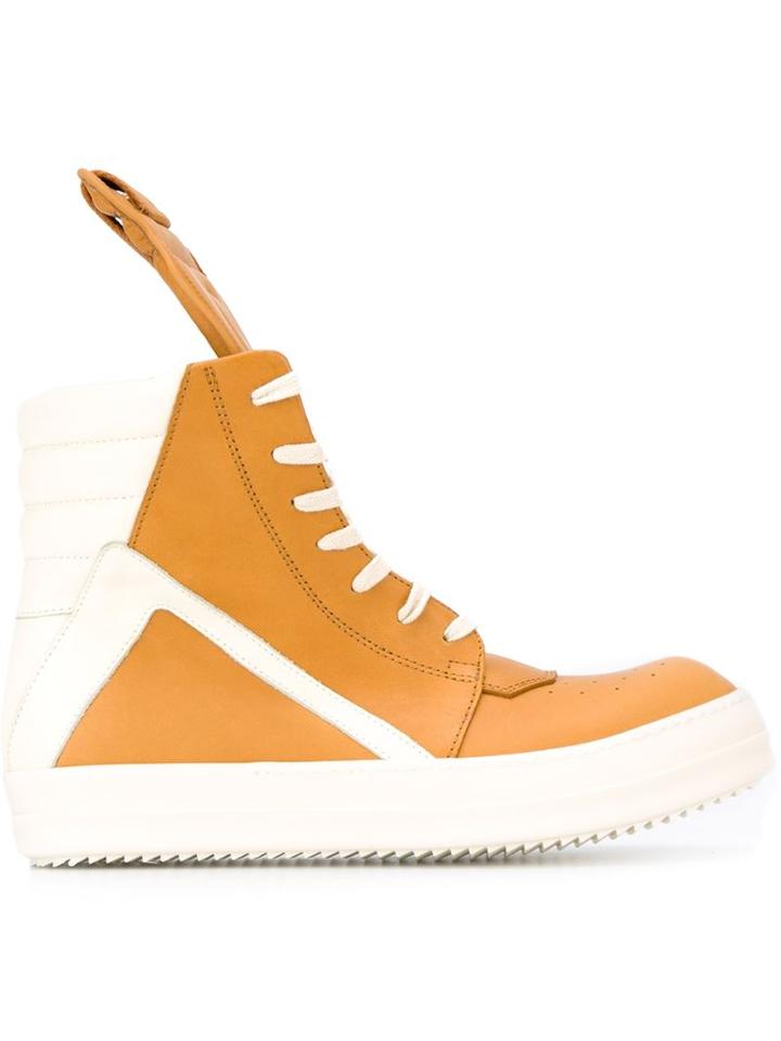 Rick Owens Geobasket Hi-top Sneakers, Men's, Size: 40, Brown, Leather/rubber