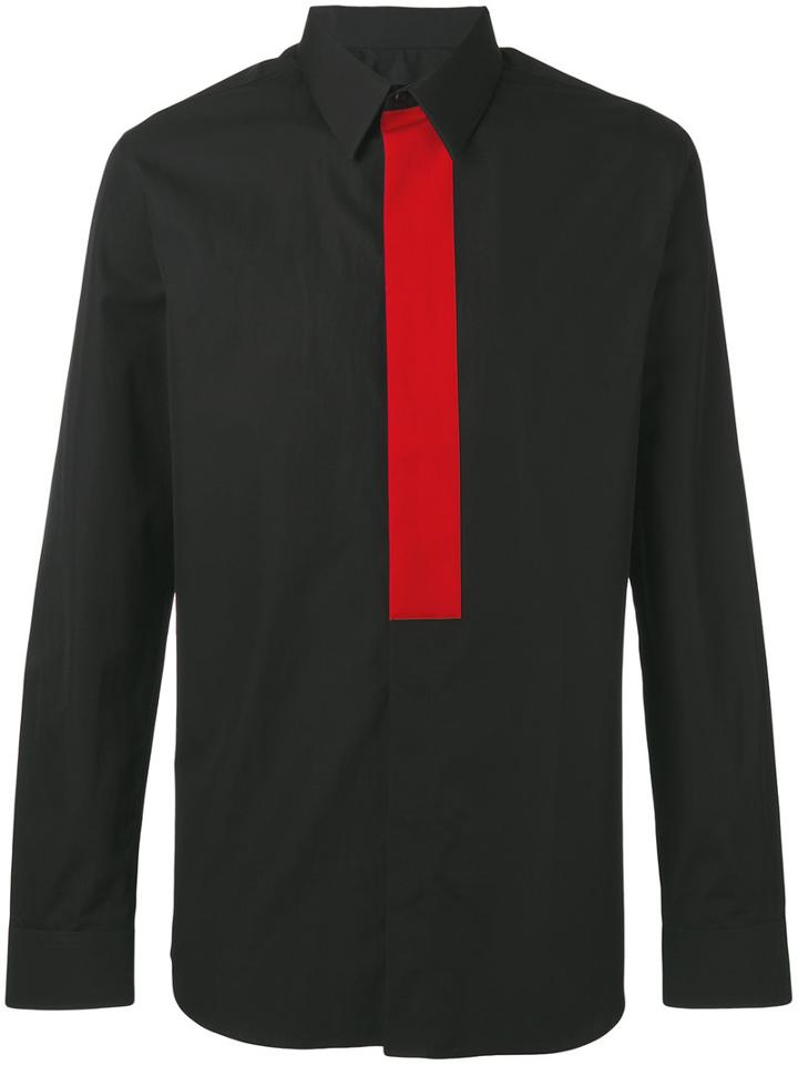 Givenchy - Front Coloured Panel Shirt - Men - Cotton - 40, Black, Cotton