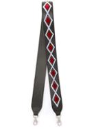 Les Petits Joueurs Leather Shoulder Strap, Women's, Black, Calf Leather