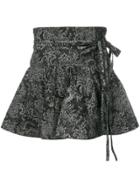 Marc Jacobs Paisley Print Flared Mini Skirt - Black