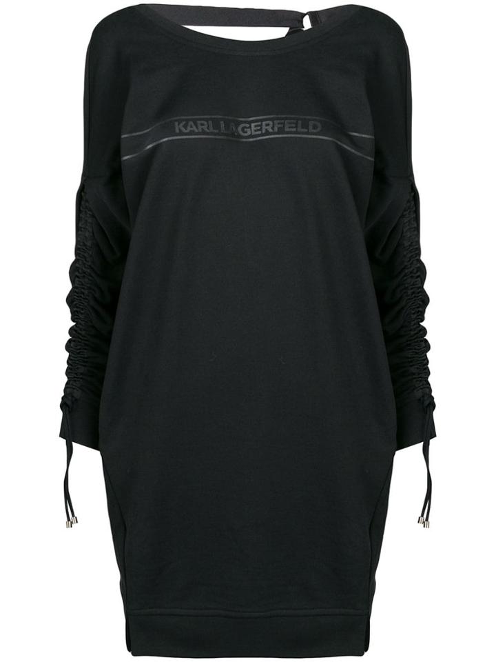 Karl Lagerfeld Logo Sweatdress W/ Logo Tape - Black