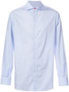 Isaia - Striped Long Sleeve Shirt - Men - Cotton - 16, Black, Cotton