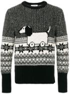 Thom Browne Hectory Toy Icon Tweed Pullover - Black