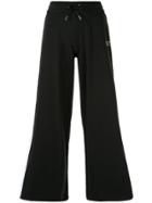 Ea7 Emporio Armani Wide-leg Drawstring Trousers - Black