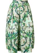 Monique Lhuillier All-over Paisley Print Skirt, Women's, Size: 4, White, Silk
