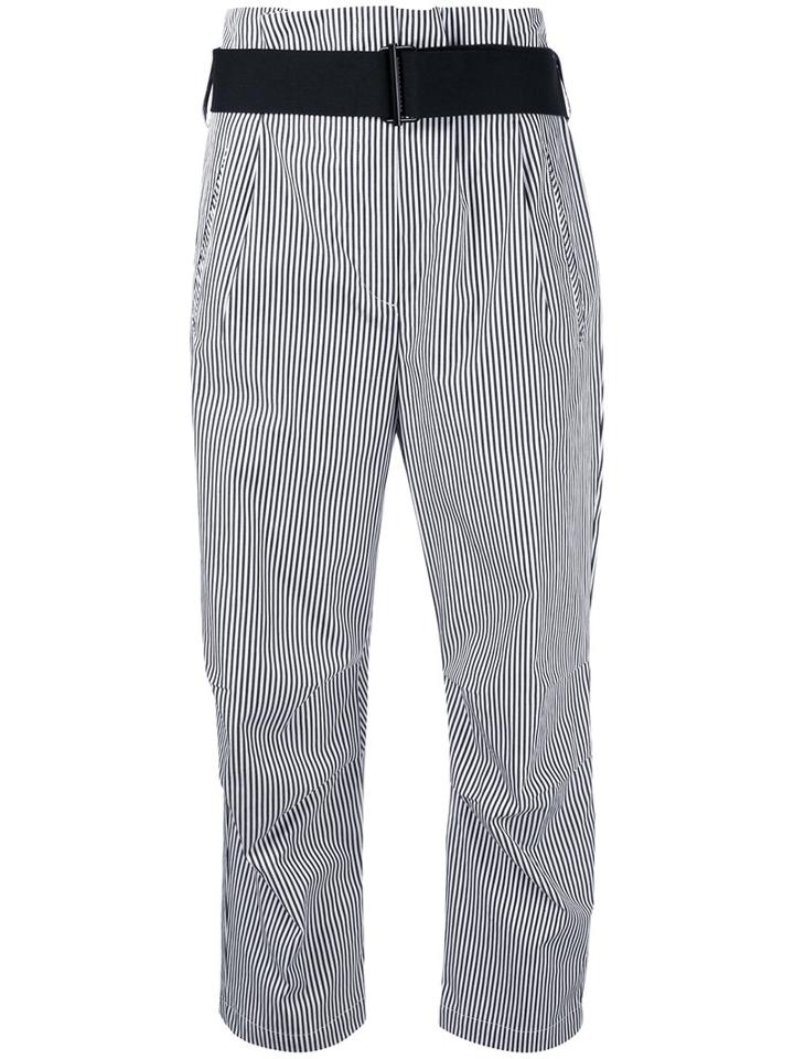 Rag & Bone Striped Cropped Trousers, Women's, Size: 2, White, Cotton