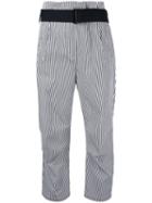 Rag & Bone Striped Cropped Trousers, Women's, Size: 2, White, Cotton
