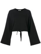 T By Alexander Wang Tie Back Sweatshirt - Black