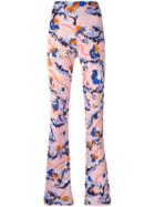 Emilio Pucci Printed Flared Trousers, Women's, Size: 42, Pink/purple, Viscose/silk