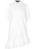 Thakoon Broderie Anglaise Ruffled Shirt Dress, Women's, Size: 4, White, Cotton/polyester