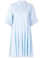 Carven Flared Shirt Dress - Blue