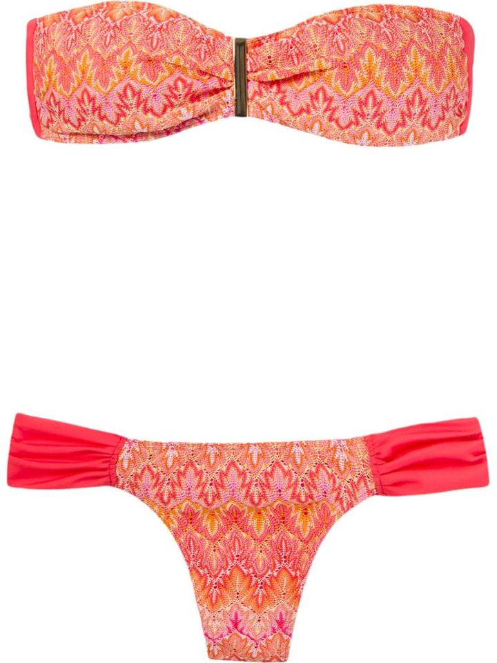 Brigitte Tricot Bandeau Bikini Set, Women's, Size: Gg, Yellow/orange, Polyester