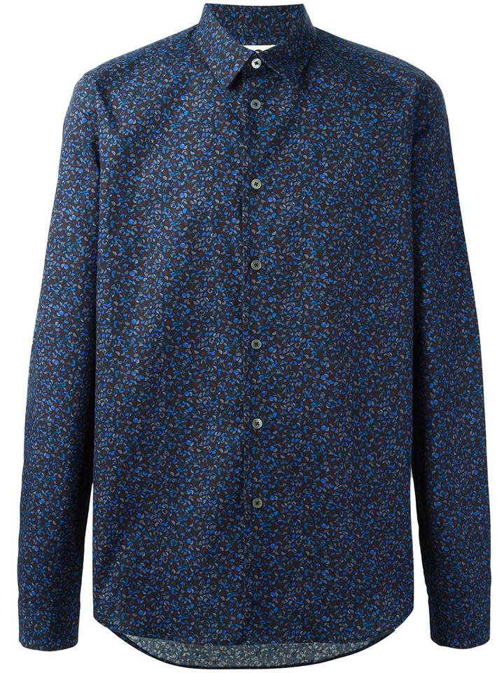 Ps By Paul Smith Printed Shirt, Size: Large, Blue, Cotton