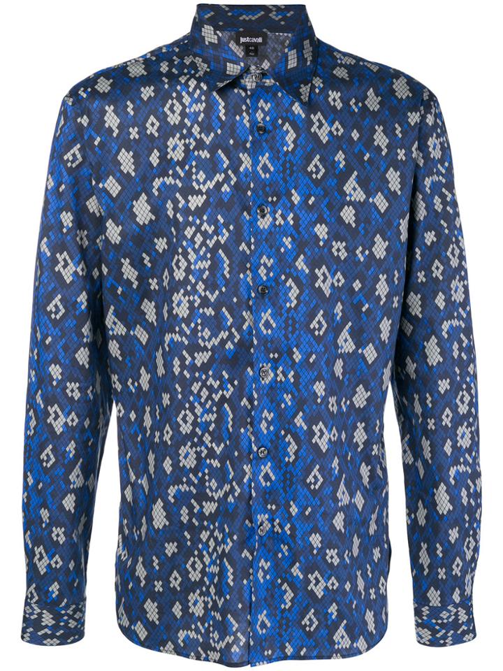 Just Cavalli Geometric Snake Shirt - Blue