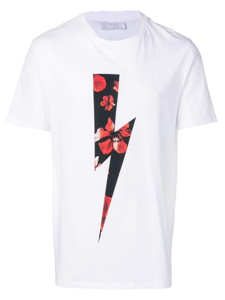 Neil Barrett Floral Lightning Bolt T-shirt - White
