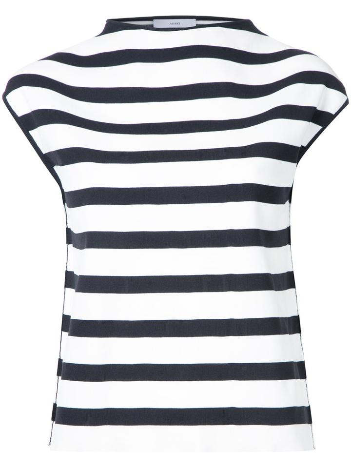 Astraet Striped Top, Women's, White, Polyester