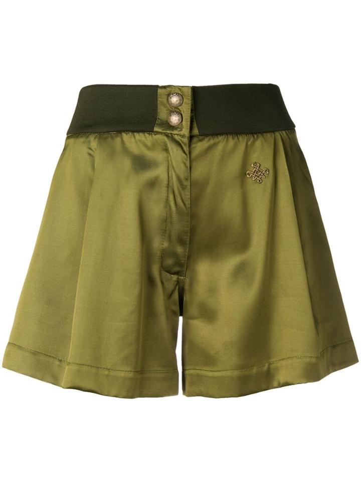 Mr & Mrs Italy Logo Plaque Shorts - Green