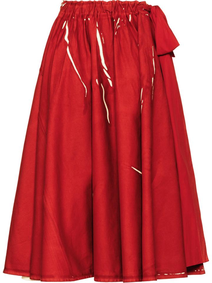 Prada Overprinted Drill Skirt - Red