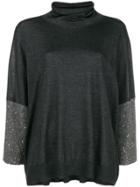 Fabiana Filippi Sequin Embellished Roll Neck Sweater - Grey