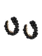 Simone Rocha Embellished Hoop Earrings - Black