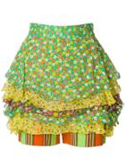 Versace Vintage Floral-printed Ruffle Shorts - Multicolour