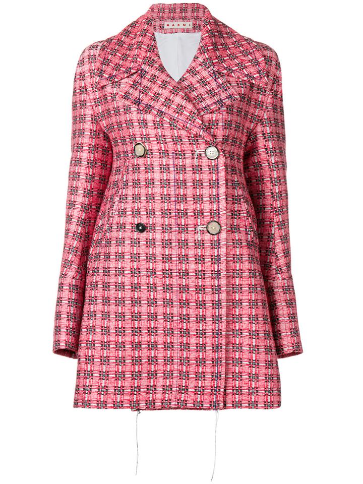Marni Double Breasted Coat - Red