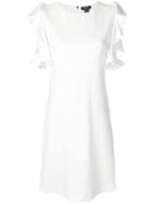 Dkny Cold Shoulder Ruffle Dress - White