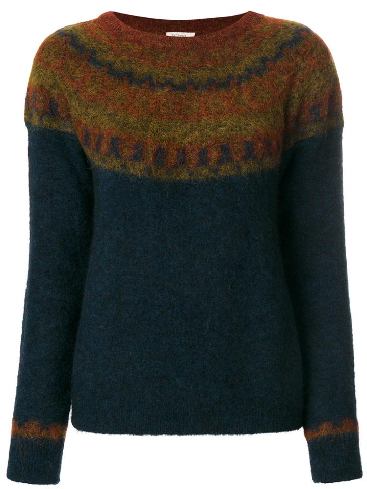 Mes Demoiselles Textured Pattern Sweater - Blue