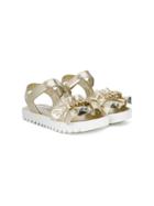 Cesare Paciotti 4us Kids Ruffle Cleated Sandals - Metallic