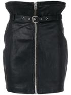 Iro Zipped Belted Skirt - Black