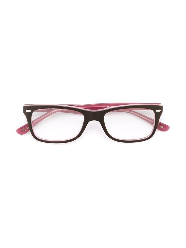 Ray Ban Junior Colour Block Glasses, Pink/purple