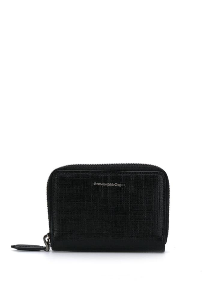 Ermenegildo Zegna Logo Zipped Wallet - Black