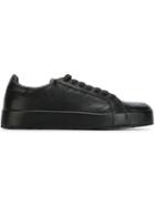 Jil Sander Classic Low-top Sneakers, Women's, Size: 38, Black, Calf Leather/rubber