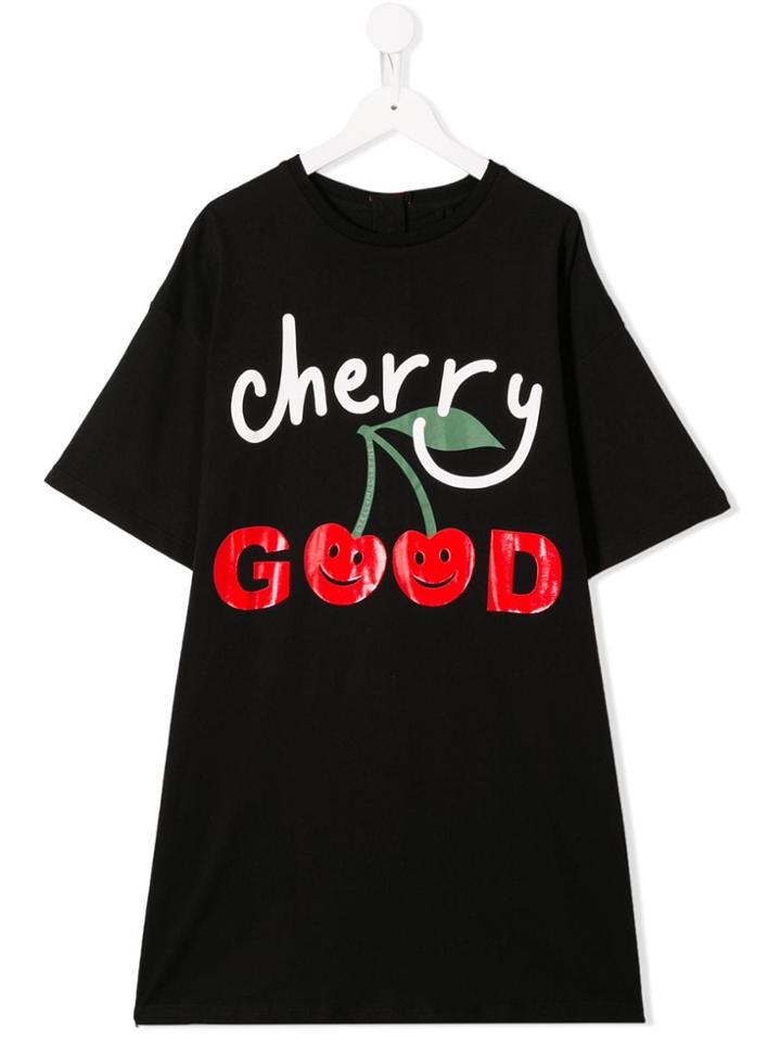 Stella Mccartney Kids Teen Cherry Good T-shirt Dress - Black