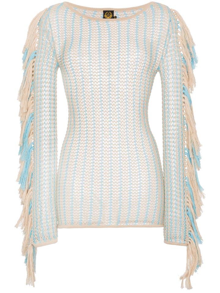 A Peace Treaty Fringed Crochet Dress - Multicolour