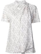3.1 Phillip Lim Printed Satin Draped Top, Women's, Size: 4, Nude/neutrals, Silk