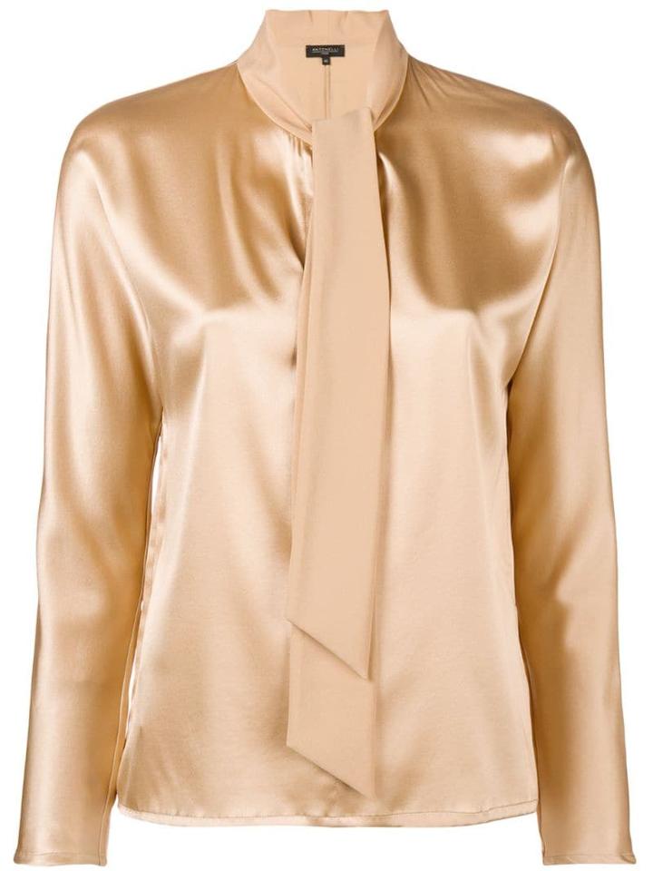 Antonelli Anita Tie Neck Blouse - Neutrals