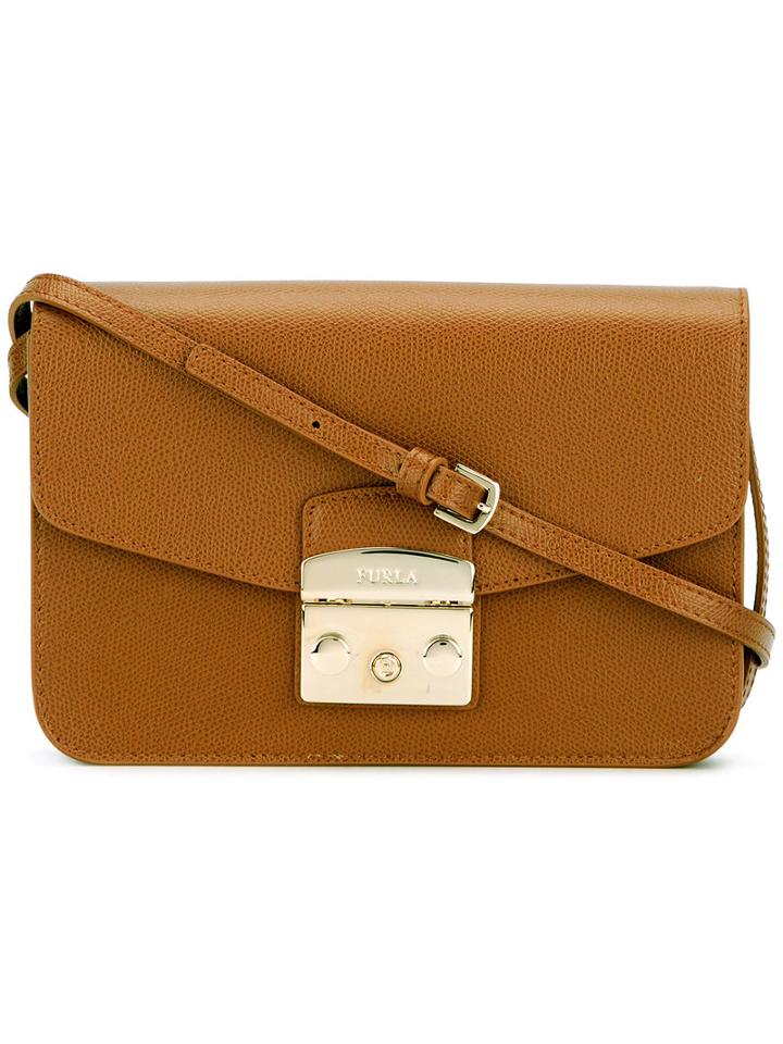 Furla - Chunky Buckle Shoulder Bag - Women - Calf Leather - One Size, Women's, Brown, Calf Leather