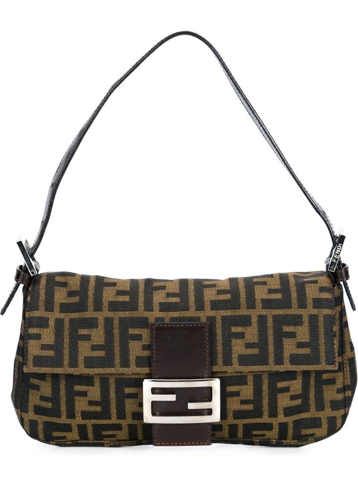 Fendi Vintage Signature Monogram Shoulder Bag, Women's, Brown