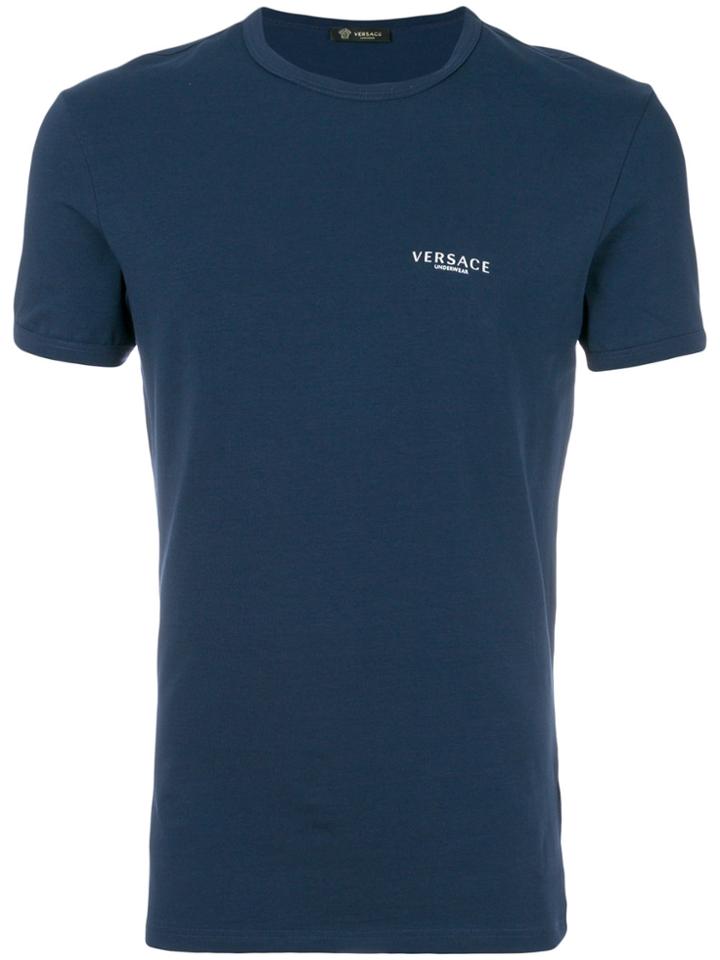 Versace Logo Print T-shirt - Blue