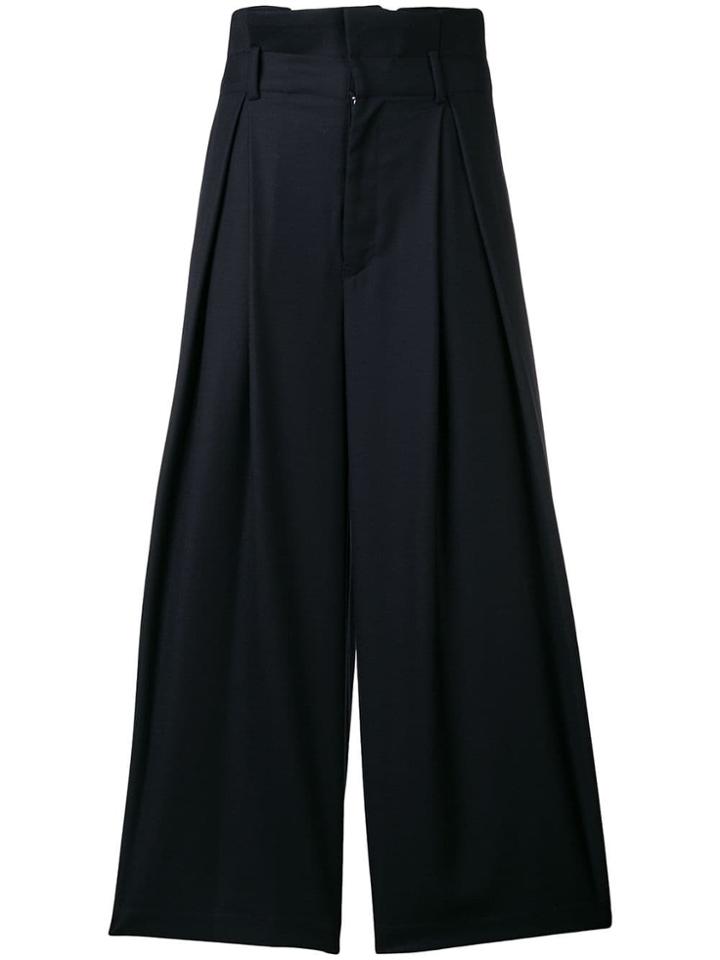 Comme Des Garçons Noir Kei Ninomiya Tailored Palazzo Pants - Blue