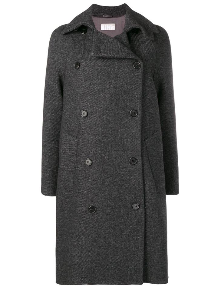 Kiltie Double Breasted Coat - Grey