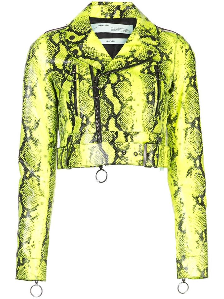Off-white Python Biker Jacket - Green