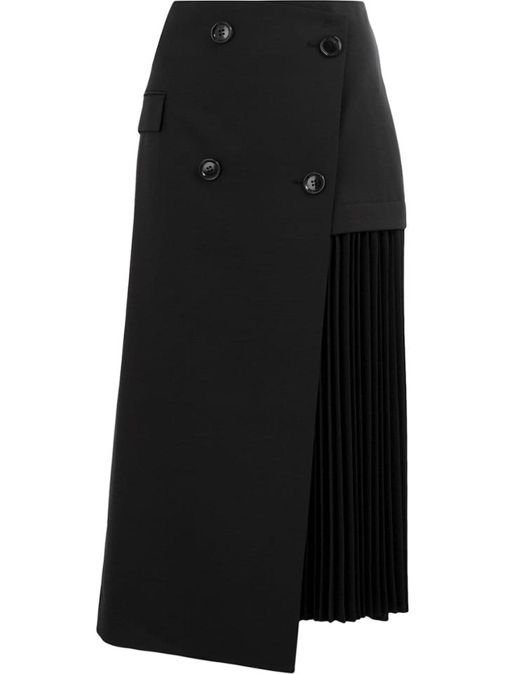 Juun.j Pleated Panel Skirt - Black