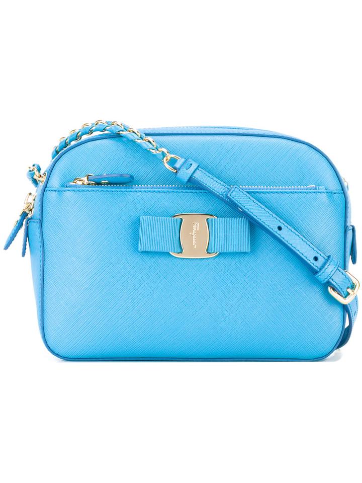 Salvatore Ferragamo Vara Camera Case Bag, Women's, Blue, Calf Leather