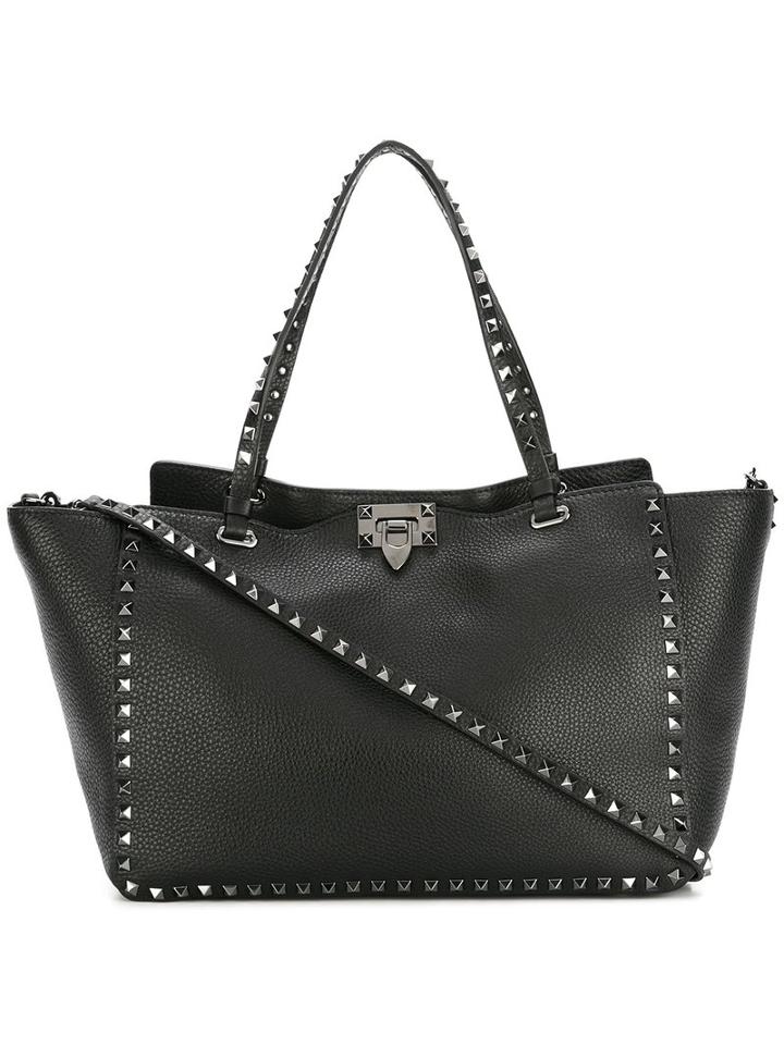 Valentino Valentino Garavani Rockstud Trapeze Tote, Women's, Black, Leather
