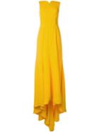 Oscar De La Renta Draped Evening Gown, Women's, Size: 2, Yellow/orange, Acetate/viscose/polyester